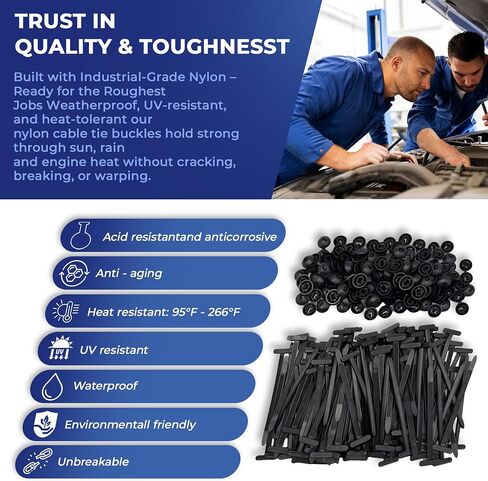 120 Pack POZOZA Nylon Universal Cable Tie Buckle - Zipper Clips For Car - Zip Tie Clips Automotive - Fasteners Clips - Heavy Duty Self - Locking Zipper Clips with Pin & Button in Saudi Arabia