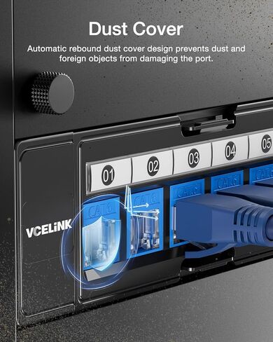 مقابس VCELINK RJ45 Cat6 Keystone مع غطاء غبار، ملف تعريف نحيف 25 حزمة مع أداة تأثير لكمة مع 110 و66 شفرة (أزرق) in Saudi Arabia