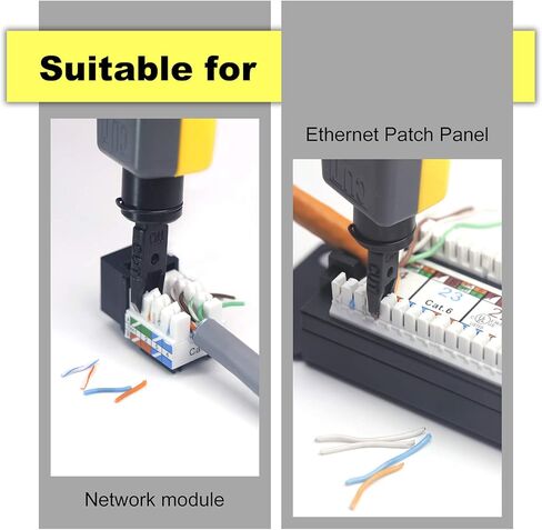 مقابس VCELINK RJ45 Cat6 Keystone مع غطاء غبار، ملف تعريف نحيف 25 حزمة مع أداة تأثير لكمة مع 110 و66 شفرة (أزرق) in Saudi Arabia
