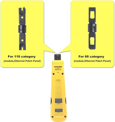 مقابس VCELINK RJ45 Cat6 Keystone مع غطاء غبار، ملف تعريف نحيف 25 حزمة مع أداة تأثير لكمة مع 110 و66 شفرة (أزرق) in Saudi Arabia