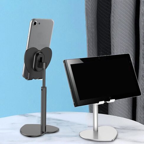 Heart Shaped Metal Desktop Tablet Stand Adjustable Phone Holder for Silver Alloy Phone Support for Home and Office Use in Saudi Arabia
