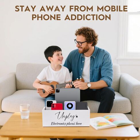Unplug Box,Premium Cell Phone Box for Family Time,Holds 18 Phones,Cell Phone Jail with Charging Holes for Phones, Tablet, Electronics Holder in Saudi Arabia