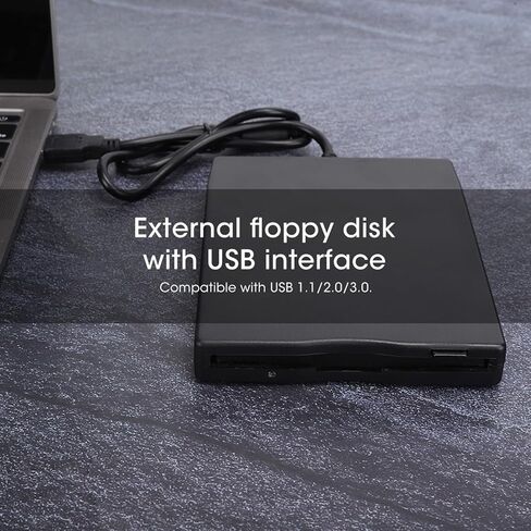 محرك الأقراص المرنة المحمول 3.5 بوصة USB قارئ الأقراص الخارجية لأجهزة الكمبيوتر المحمول المكتبية، رفيع للغاية وخفيف الوزن، متوافق مع USB 1.1/2.0/3.0، in Kuwait