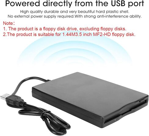 محرك الأقراص المرنة المحمول 3.5 بوصة USB قارئ الأقراص الخارجية لأجهزة الكمبيوتر المحمول المكتبية، رفيع للغاية وخفيف الوزن، متوافق مع USB 1.1/2.0/3.0، in Kuwait