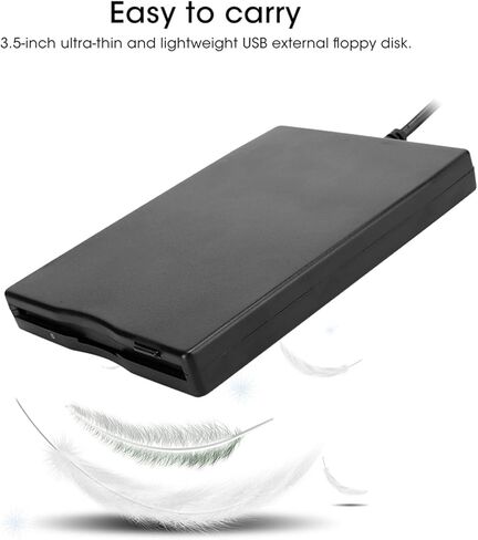 محرك الأقراص المرنة المحمول 3.5 بوصة USB قارئ الأقراص الخارجية لأجهزة الكمبيوتر المحمول المكتبية، رفيع للغاية وخفيف الوزن، متوافق مع USB 1.1/2.0/3.0، in Kuwait