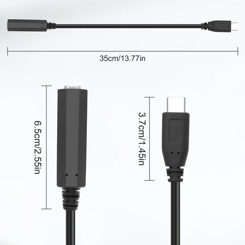 XMSJSIY USB نوع C إلى 1/4 6.35 ملم محول سماعة الرأس USB C ذكر إلى 1/4 بوصة TRS أنثى ستيريو جاك الصوت AUX كابل محول لمكبرات الصوت وسماعات الرأس والكمبيوتر المحمول - 30 سم/11.8 بوصة - قطعتان in Saudi Arabia