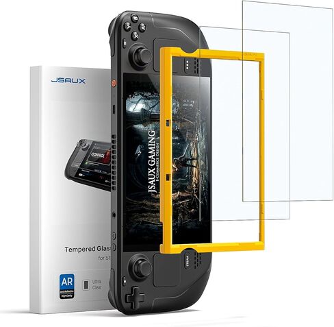 JSAUX 2-Pack Obsidian AR Screen Protector for Steam Deck, Anti-Reflection & Ultra Clear 10H Hardness Easy to Install with Guide Frame Scratch Resistant Tempered Glass for Steam Deck LCD & OLED in Saudi Arabia