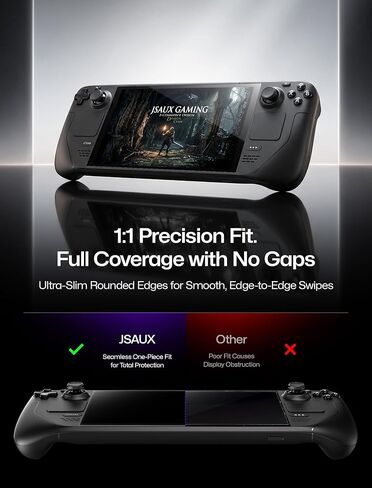 JSAUX 2-Pack Obsidian AR Screen Protector for Steam Deck, Anti-Reflection & Ultra Clear 10H Hardness Easy to Install with Guide Frame Scratch Resistant Tempered Glass for Steam Deck LCD & OLED in Saudi Arabia