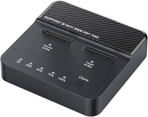 Cloner Dual-Bay NVME M.2 M-Key to USB-C Type-C One-Click Offline Clone Backup Enclosure 20Gbps Hyper Vertical Duplicator in Kuwait