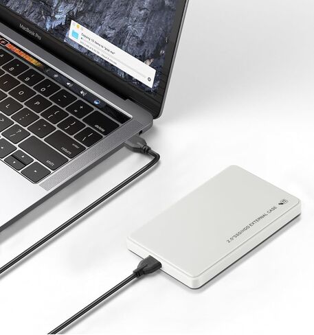 2.5" Hard Drive Enclosure,5Gbps USB 3.0 to SATA III Tool-Free External Hard Disk Case for 2.5 inch 9.5mm 7mm HDD SSD Up to 4TB (White) in Saudi Arabia
