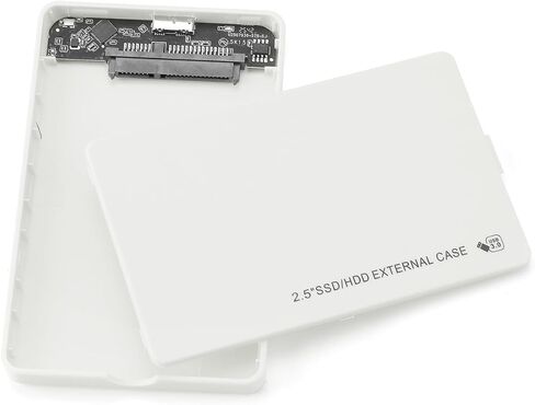 2.5" Hard Drive Enclosure,5Gbps USB 3.0 to SATA III Tool-Free External Hard Disk Case for 2.5 inch 9.5mm 7mm HDD SSD Up to 4TB (White) in Saudi Arabia
