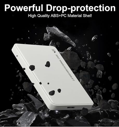 2.5" Hard Drive Enclosure,5Gbps USB 3.0 to SATA III Tool-Free External Hard Disk Case for 2.5 inch 9.5mm 7mm HDD SSD Up to 4TB (White) in Saudi Arabia
