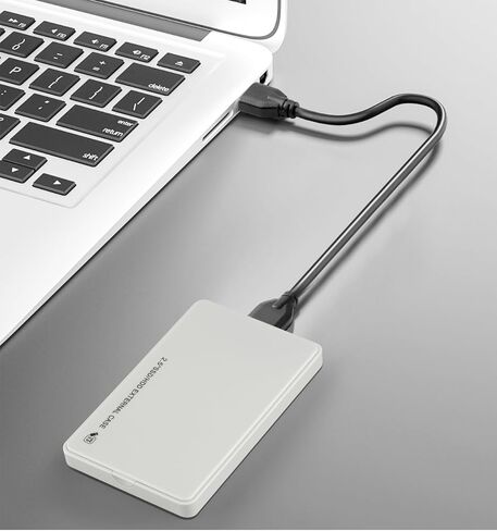 2.5" Hard Drive Enclosure,5Gbps USB 3.0 to SATA III Tool-Free External Hard Disk Case for 2.5 inch 9.5mm 7mm HDD SSD Up to 4TB (White) in Saudi Arabia