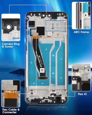 طقم استبدال الشاشة لهاتف Huawei Y9 2019 شاشة LCD لهاتف Huawei Y9 2019 JKM-LX1 JKM-LX2 JKM-LX3 JKM-AL00 شاشة LCD تعمل باللمس محول رقمي كامل أسود مع إطار in Saudi Arabia