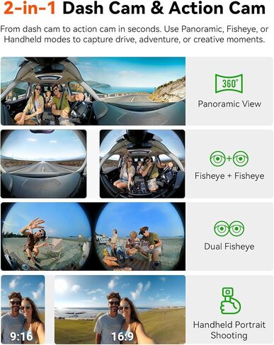[حزمة-عنصرين: Vantrue E360 ACE & Hardwire Kit] كاميرا قياس جميع القنوات، كاميرا أمامية عين السمكة + عين السمكة من الداخل + كاميرا خلفية مع حامل ثلاثي عصا سيلفي، STARVIS 2، رؤية ليلية مزدوجة بالأشعة تحت الحمراء، تدعم 1 تيرابايت in Saudi Arabia