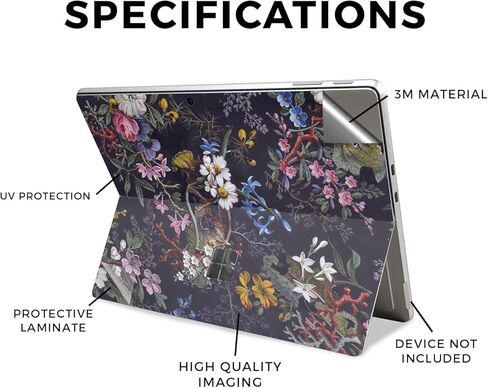 غلاف الكمبيوتر اللوحي متوافق مع Microsoft Surface Pro 11 (2024-2025) - Midnight Blossom - غطاء لاصق واقٍ من الفينيل الفاخر 3M - سهل الاستخدام | صُنع في الولايات المتحدة الأمريكية بواسطة MightySkins in Kuwait
