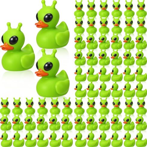 Sotiff 25 Pcs Green Alien Rubber Ducks Alien Party Favors Small Aliens Figurines Duck to Hide and Seek for Cruise Ship Space Party Favor Goodie Bag Valentine's Day and Easter Gifts Basket Stuffing in Saudi Arabia
