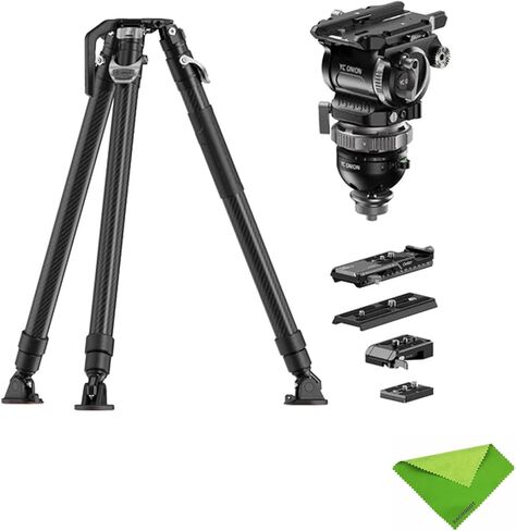 Pineta Peak Carbon Fiber Tripod with Cedar CB7 Professional Version Counterbalanced Fluid, 75mm Bowl Head, Adjustable Legs, One Step Release Travel Camera Tripod for Mirrorless, DSLR Cameras in Saudi Arabia