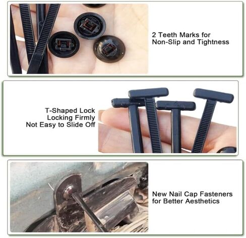 100PCS Nylon Universal Cable Tie Buckle, Zip Ties Heavy Duty with Pin & Button Design, Car Daily Repair, Applicable To engine Lower Guard Plates, Fender Linings, Fenders, Trunkclips (100) in Saudi Arabia