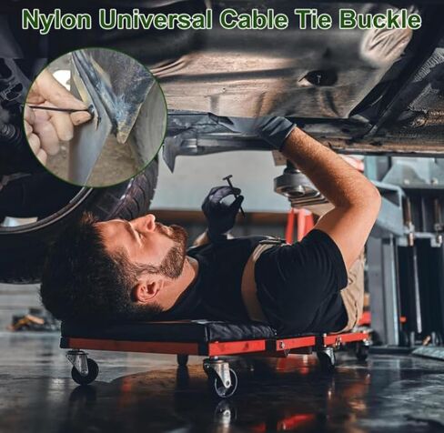 100PCS Nylon Universal Cable Tie Buckle, Zip Ties Heavy Duty with Pin & Button Design, Car Daily Repair, Applicable To engine Lower Guard Plates, Fender Linings, Fenders, Trunkclips (100) in Saudi Arabia