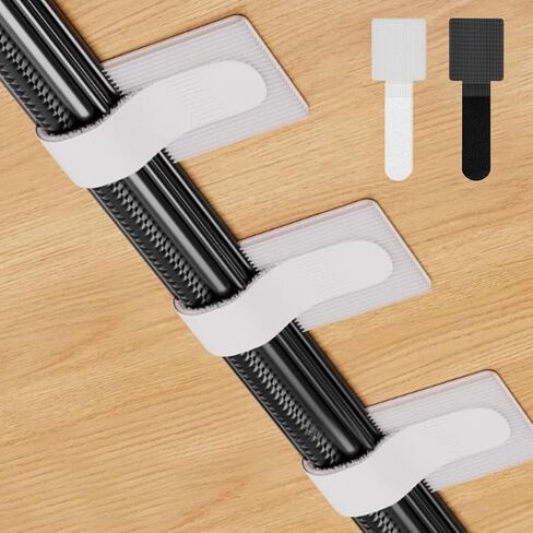 20PCS Cable Management Ties, Reusable Hook and Loop Desk Cable Management Straps, Self-Adhesive Cord Organizer Clips for Home Office Organizer Deals(Black&White) in Saudi Arabia