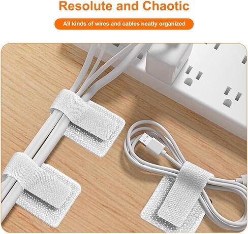 20PCS Cable Management Ties, Reusable Hook and Loop Desk Cable Management Straps, Self-Adhesive Cord Organizer Clips for Home Office Organizer Deals(Black&White) in Saudi Arabia