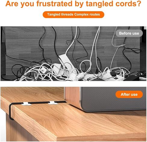 20PCS Cable Management Ties, Reusable Hook and Loop Desk Cable Management Straps, Self-Adhesive Cord Organizer Clips for Home Office Organizer Deals(Black&White) in Saudi Arabia