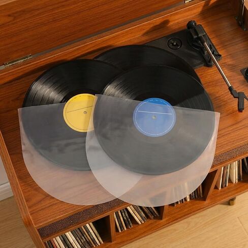 50PCS 7 Inches Vinyl Record Inner Sleeves, Clear Round Bottom Vinyl Record Sleeves for 45 RPM Records Collections Smooth Lining U Shaped Interior Disc Cover in Saudi Arabia