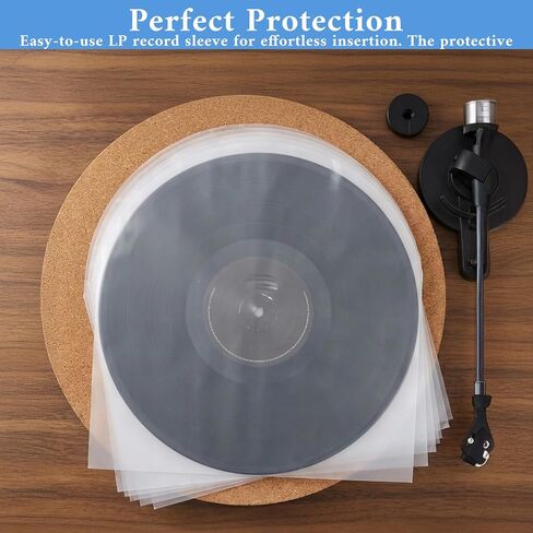 50PCS 7 Inches Vinyl Record Inner Sleeves, Clear Round Bottom Vinyl Record Sleeves for 45 RPM Records Collections Smooth Lining U Shaped Interior Disc Cover in Saudi Arabia