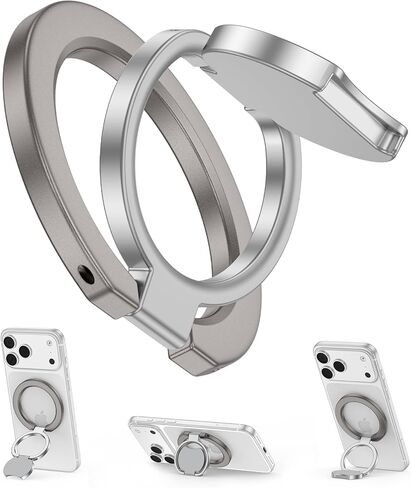 Magsafe Grip Phone Ring Holder for iPhone 17 Pro Max/17 Pro/17 Plus/17/Air/16e/16/15/14/13/12, Dual-Side Adjustable Magnetic Phone Stand Magsafe Kickstand for Samsung,Android,iPad, Magnetic Car Mount in Kuwait