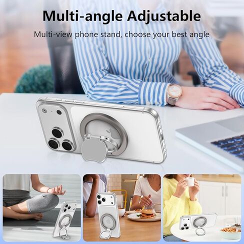 Magsafe Grip Phone Ring Holder for iPhone 17 Pro Max/17 Pro/17 Plus/17/Air/16e/16/15/14/13/12, Dual-Side Adjustable Magnetic Phone Stand Magsafe Kickstand for Samsung,Android,iPad, Magnetic Car Mount in Kuwait
