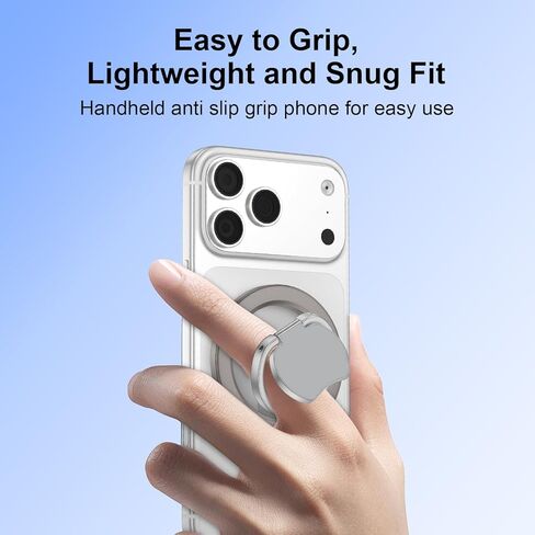 Magsafe Grip Phone Ring Holder for iPhone 17 Pro Max/17 Pro/17 Plus/17/Air/16e/16/15/14/13/12, Dual-Side Adjustable Magnetic Phone Stand Magsafe Kickstand for Samsung,Android,iPad, Magnetic Car Mount in Kuwait