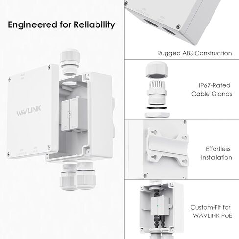 صندوق WAVLINK مقاوم للماء لـ POE مع موسع WiFi الخارجي AX3000 in Saudi Arabia