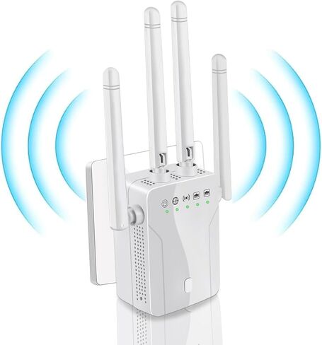 معزز إشارة موسع WiFi للمنزل: مكرر الإنترنت طويل المدى يغطي ما يصل إلى 45+ جهازًا و8470 مترًا مربعًا. قدم لشقة الطابق السفلي مكتب البيت، أبيض in Saudi Arabia