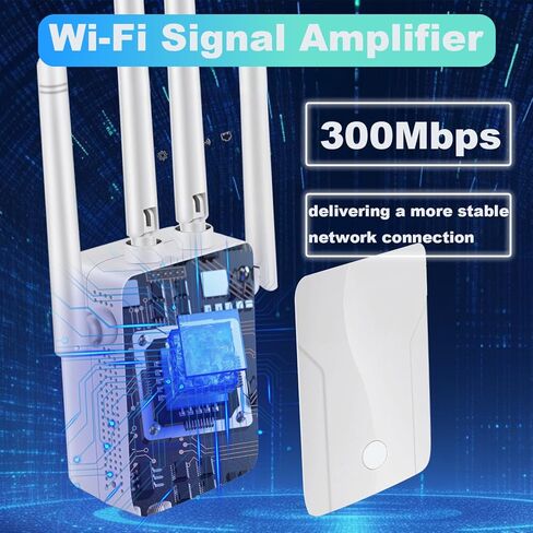 معزز إشارة موسع WiFi للمنزل: مكرر الإنترنت طويل المدى يغطي ما يصل إلى 45+ جهازًا و8470 مترًا مربعًا. قدم لشقة الطابق السفلي مكتب البيت، أبيض in Saudi Arabia