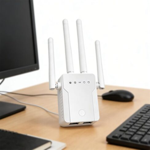 معزز إشارة موسع WiFi للمنزل: مكرر الإنترنت طويل المدى يغطي ما يصل إلى 45+ جهازًا و8470 مترًا مربعًا. قدم لشقة الطابق السفلي مكتب البيت، أبيض in Saudi Arabia