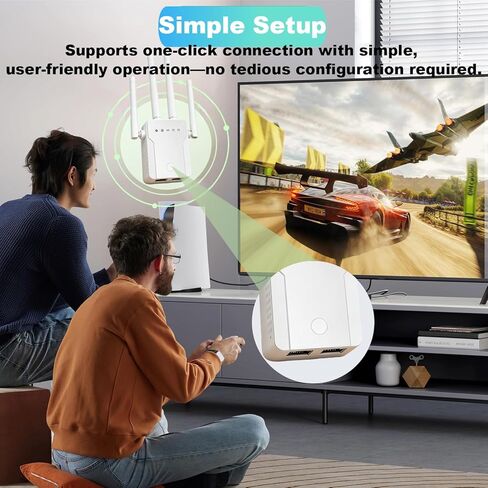 معزز إشارة موسع WiFi للمنزل: مكرر الإنترنت طويل المدى يغطي ما يصل إلى 45+ جهازًا و8470 مترًا مربعًا. قدم لشقة الطابق السفلي مكتب البيت، أبيض in Saudi Arabia