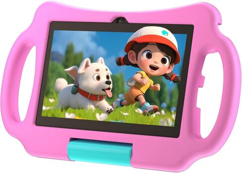Vyrolina Kids Tablet 7 Inch 4GB RAM 32GB Memory, Lightweight Shockproof Case,Long Battery Life, Parental Control, WiFi Dual Camera for Kids Ages 3-7, Nice Present Gift (Blue) in Saudi Arabia