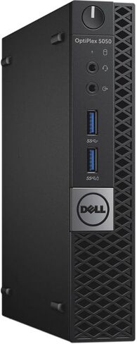 كمبيوتر سطح المكتب Dell OptiPlex 5050 Micro mini PC، Intel Core i5-6500T، ذاكرة الوصول العشوائي DDR4 سعة 16 جيجابايت، SSD 256 جيجابايت، لوحة المفاتيح والماوس، محول WiFi، DisplayPort، RJ-45/LAN، Windows 11 Pro (متجدد) in Kuwait