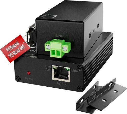 PoE Powered Ethernet Extender Over 2-Wire or Coax | Master Side PD – No Local Power Needed | Up to 800 m (500 m PoE) | LAN & PoE Repeater Booster Bridge | DIN-Rail or Wall Mount in Saudi Arabia
