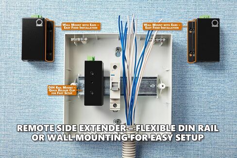 PoE Powered Ethernet Extender Over 2-Wire or Coax | Master Side PD – No Local Power Needed | Up to 800 m (500 m PoE) | LAN & PoE Repeater Booster Bridge | DIN-Rail or Wall Mount in Saudi Arabia