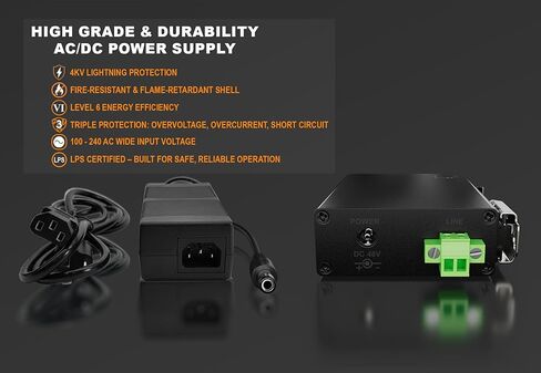 PoE Powered Ethernet Extender Over 2-Wire or Coax | Master Side PD – No Local Power Needed | Up to 800 m (500 m PoE) | LAN & PoE Repeater Booster Bridge | DIN-Rail or Wall Mount in Saudi Arabia