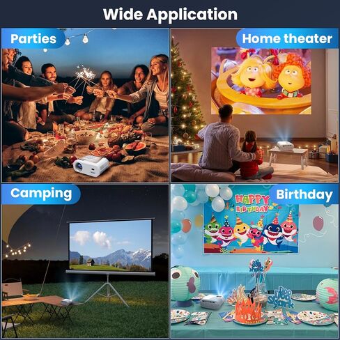جهاز عرض صغير، جهاز عرض مزود بواي فاي وبلوتوث، جهاز عرض محمول يدعم 1080 بكسل، مكبر صوت مدمج، متوافق مع الهاتف الذكي/الكمبيوتر اللوحي/عصا التلفزيون، أجهزة عرض الأفلام لغرفة النوم، المسرح المنزلي، هدية للأطفال in Kuwait