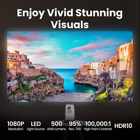 جهاز عرض السقف BenQ GV32 1080p، 500 ANSI Lumens LED، تلفزيون Google مع Netflix المرخص، HDR10 مع 95% Rec.709، دعم بنك الطاقة USB-C، WiFi وBluetooth، مكبر صوت عميق in Kuwait