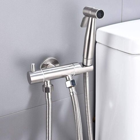 Hand HeldSprayer for Bathroom Toilet, Premium Brushed Stainless Steel Diaper Sprayer Shattaf,ToiletHose High Pressure with Adjustable Water Flow, Valve and in Saudi Arabia