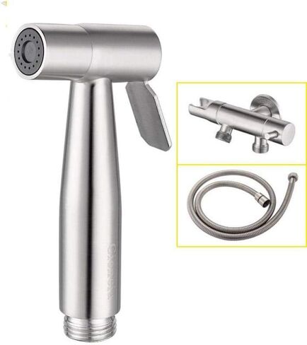 Hand HeldSprayer for Bathroom Toilet, Premium Brushed Stainless Steel Diaper Sprayer Shattaf,ToiletHose High Pressure with Adjustable Water Flow, Valve and in Saudi Arabia
