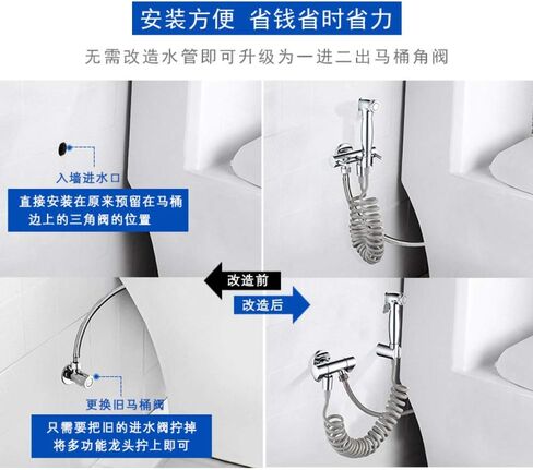 Hand HeldSprayer for Toilet,Btoilet Angle ValveShower Sprayer Diaper Sprayer for Toilet Water Sprayer-Adjustable Pressure Control in Saudi Arabia
