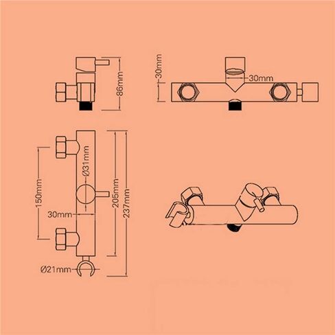 Sprayer KitSprayer for Toilet, Cloth Diaper Washer Set Gold Brass Wall Mounted Hand HeldSpray Kit with Shower Hose, Cold and Hot Water for Personal Hygiene in Saudi Arabia