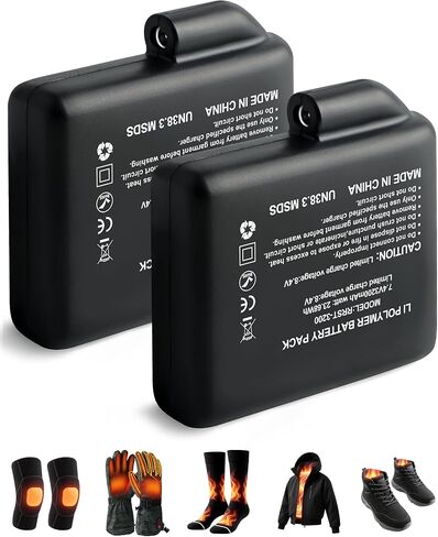 7.4V Battery for Heated Gloves Heated Socks, 6400mAh Replacement Batteries for Rechargeable Heated Gloves, Heated Socks, Heated Mittens in Saudi Arabia
