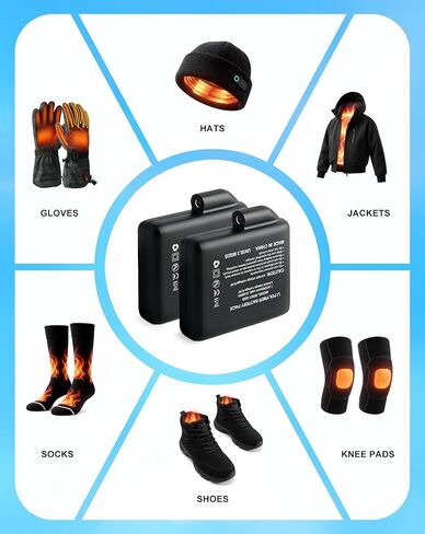 7.4V Battery for Heated Gloves Heated Socks, 6400mAh Replacement Batteries for Rechargeable Heated Gloves, Heated Socks, Heated Mittens in Saudi Arabia